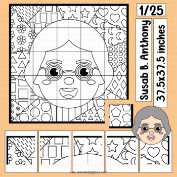 Susan b anthony coloring activities womens history month collaborative poster