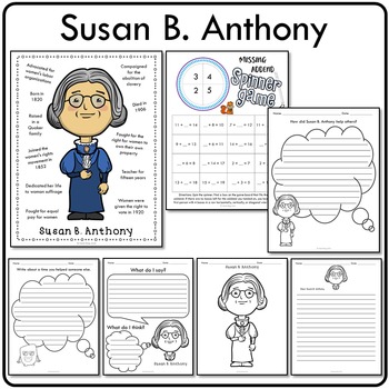 Susan b anthony activities by the kling bee tpt