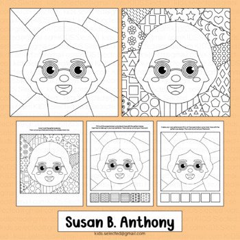 Susan b anthony activities womens history month coloring page pop art craft fun