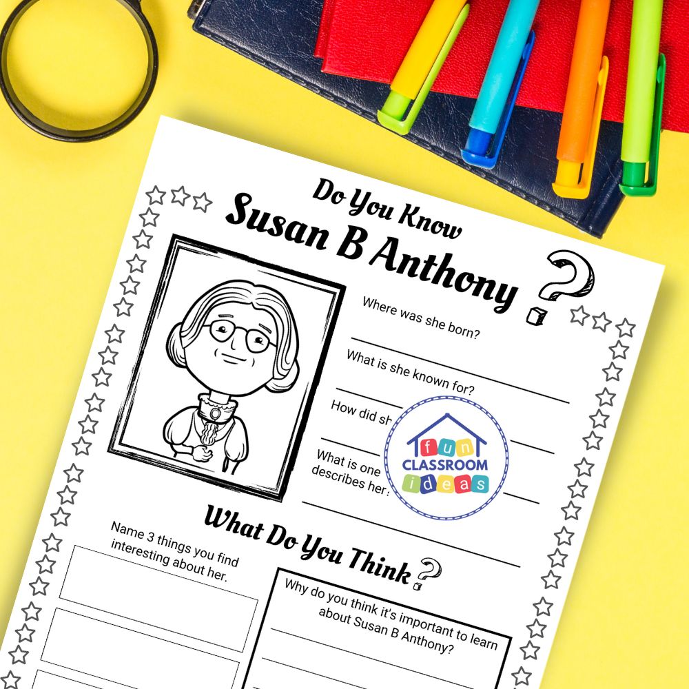 Free susan b anthony worksheet