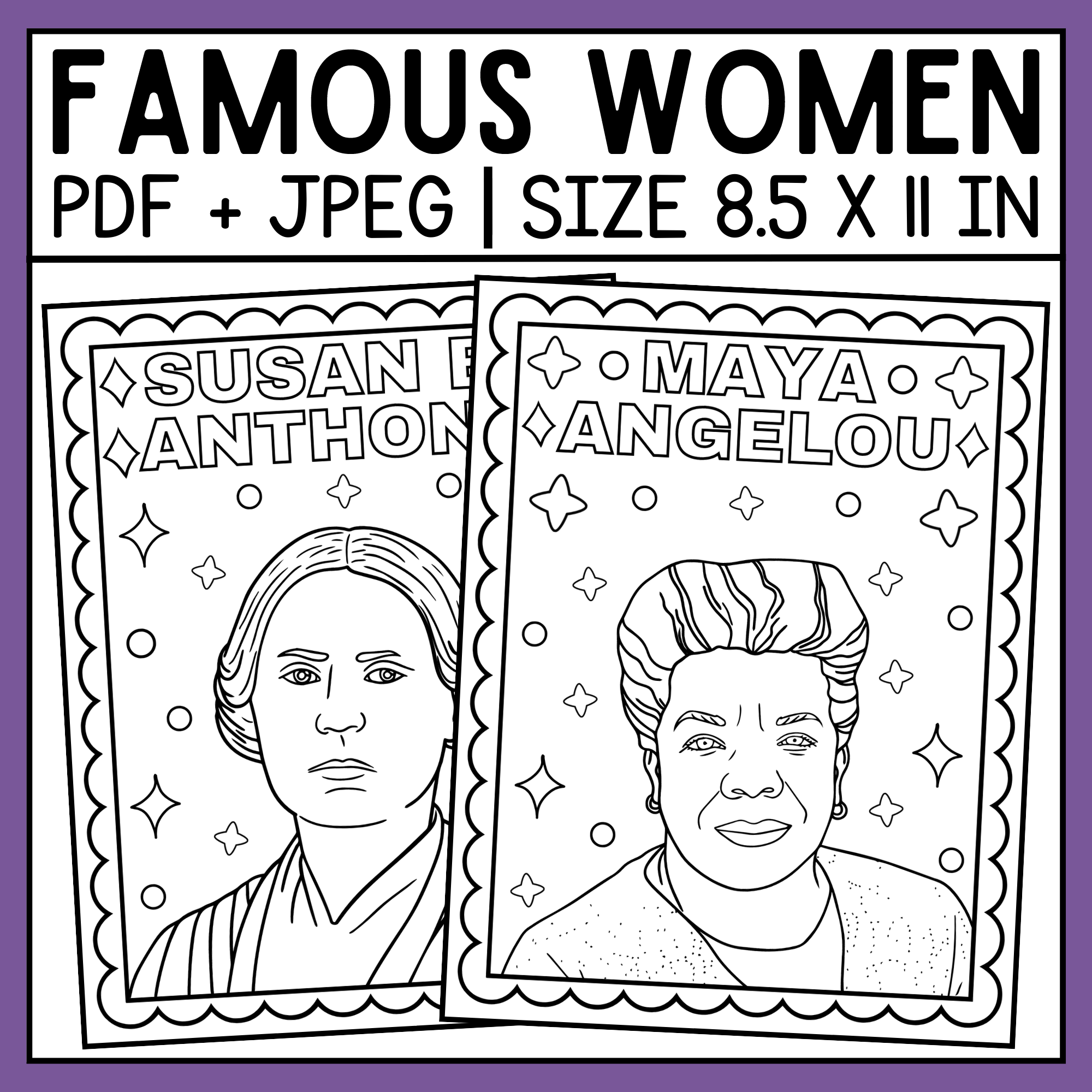 Famous women coloring pages womens history month coloring pages made by teachers