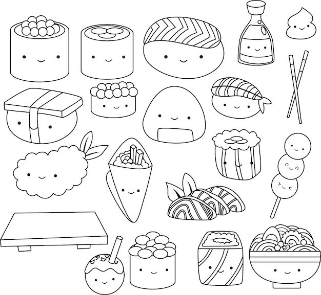 Coloring pages sushi images