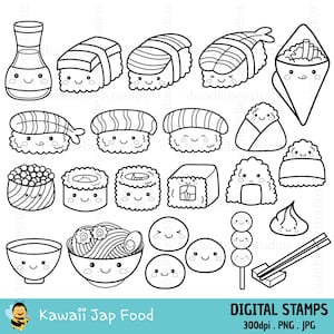 Kawaii sushi clipart kawaii sushi clipart cute sushi digital stamps cute japanese food clipart jap food coloring pages cute sushi rolls