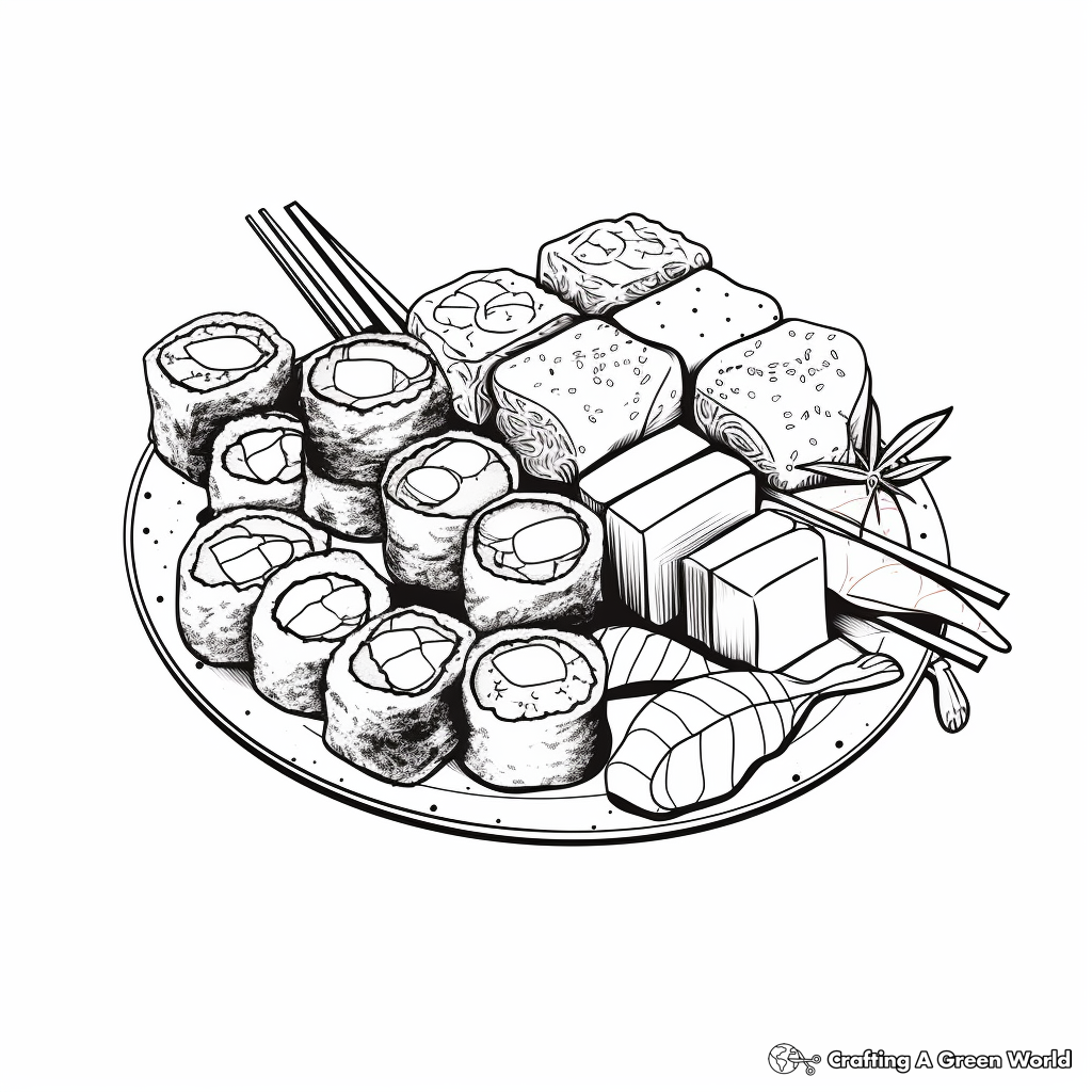 Sushi coloring pages