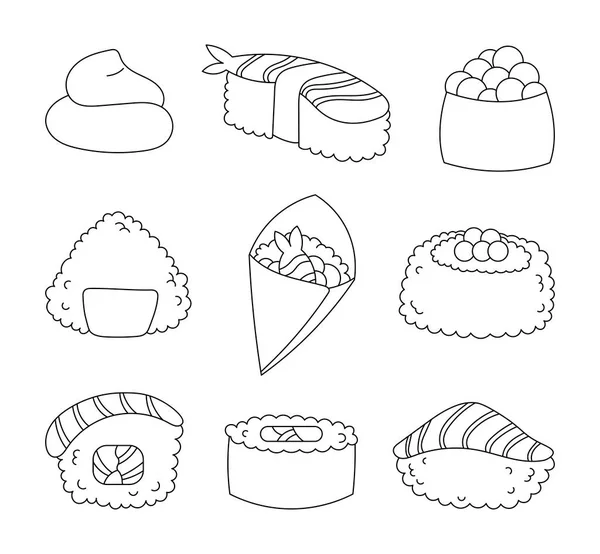 Sushi wasabi coloring page japanese food vector drawing collection design stock vector by palau