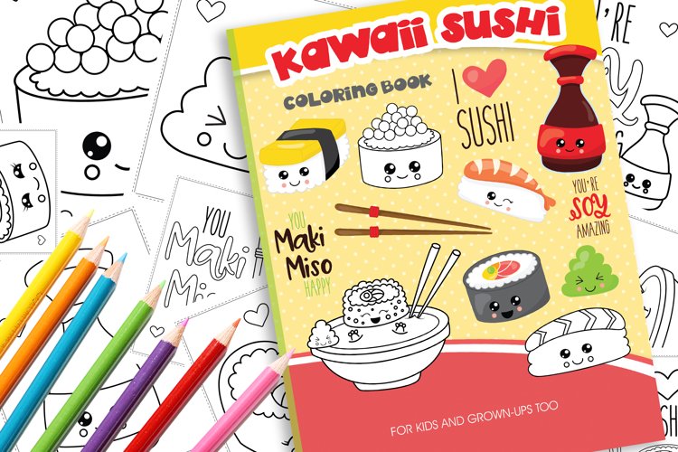 Sushi coloring book coloring pages colourin