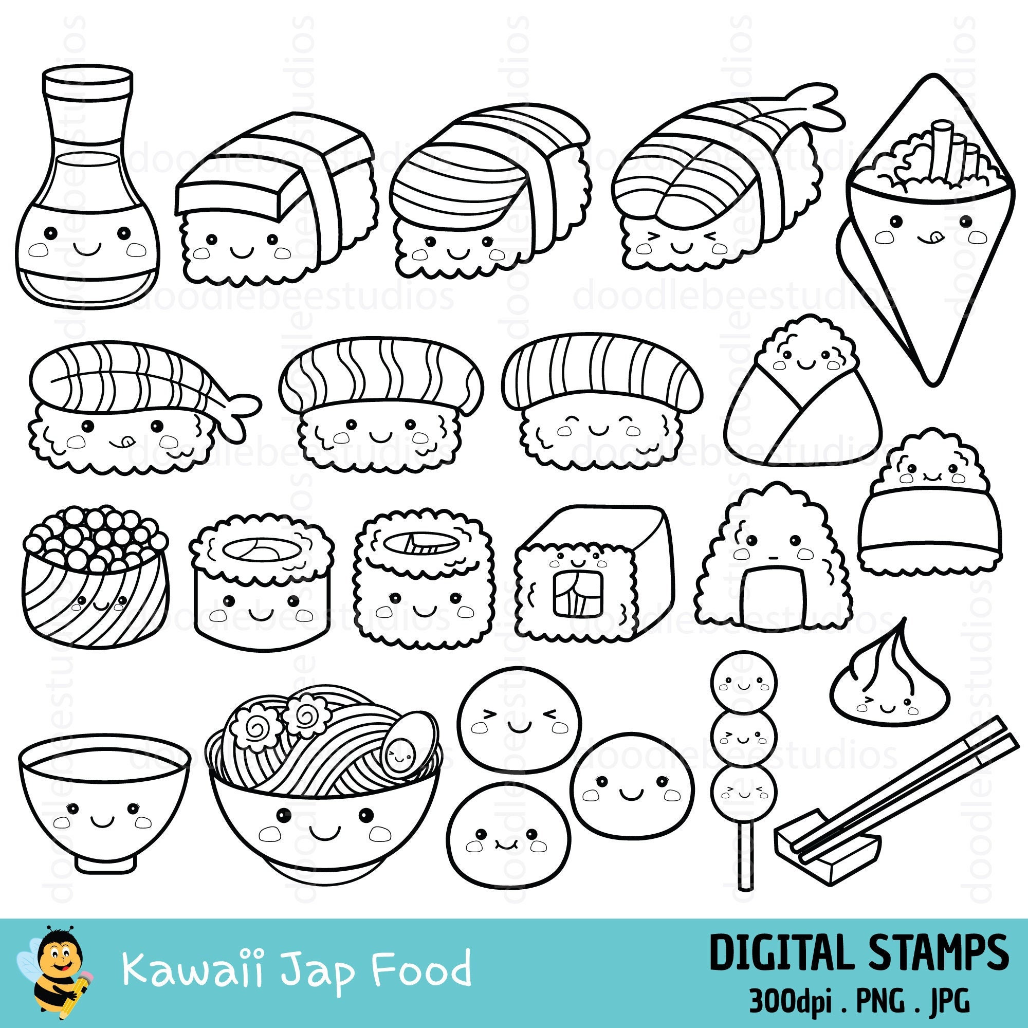 Sushi coloring pages