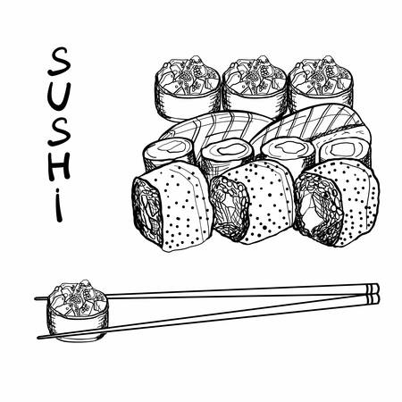 Sushi coloring page stock illustrations cliparts and royalty free sushi coloring page vectors