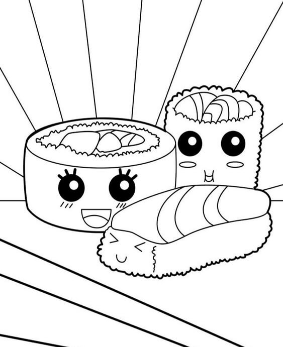 Free easy to print kawaii coloring pages