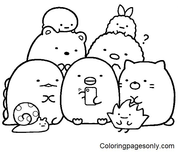 Sumikko gurashi coloring pages printable for free download