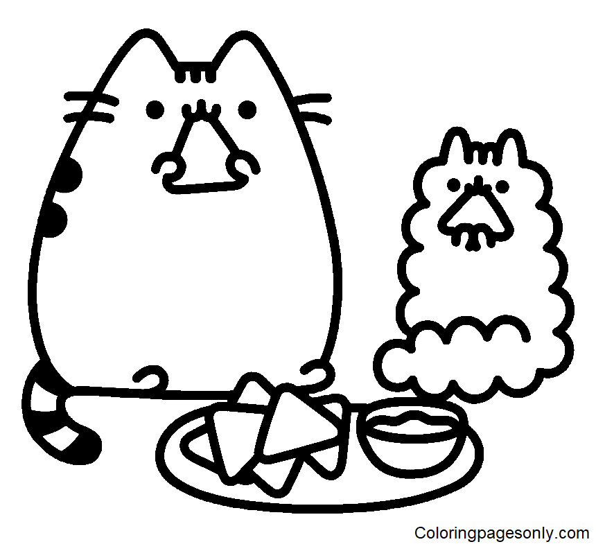 Pusheen coloring pages printable for free download