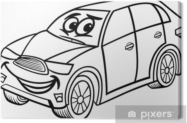 Canvas print suv car cartoon coloring page