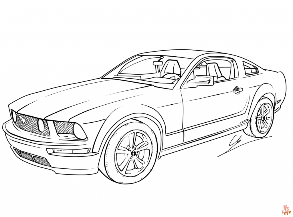 Mustang car coloring pages gratis utskrivbara och lãtta att fãrglãgga