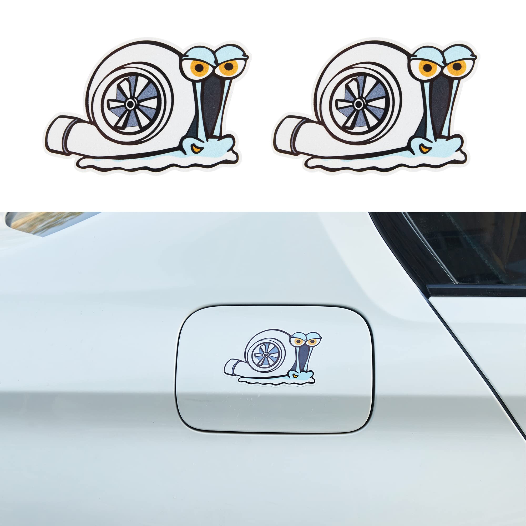 Tomall pcs snail reflective stickers for car window boosted turbo cute cartoon snail psshh vinyl waterproof funny decals for car truck suv bumper trunk laptops