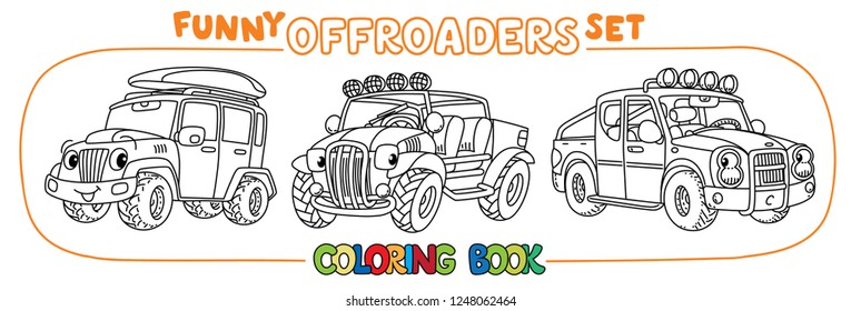 Buggy offroader suv pickup truck coloring stockvektor royaltyfri