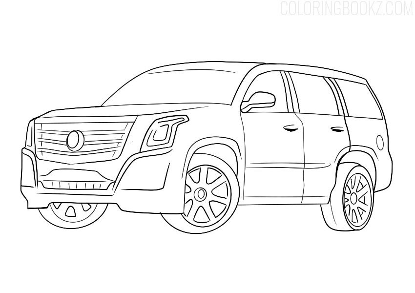 Cadillac escalade coloring page