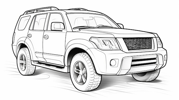 Premium ai image suv coloring page dynamic nissan armada illustration for coloring fun