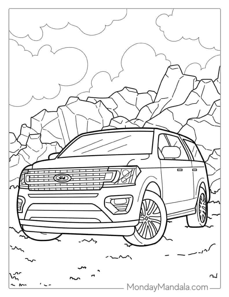 Car coloring pages free pdf printables