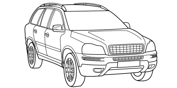 Thousand car on road coloring book royalty