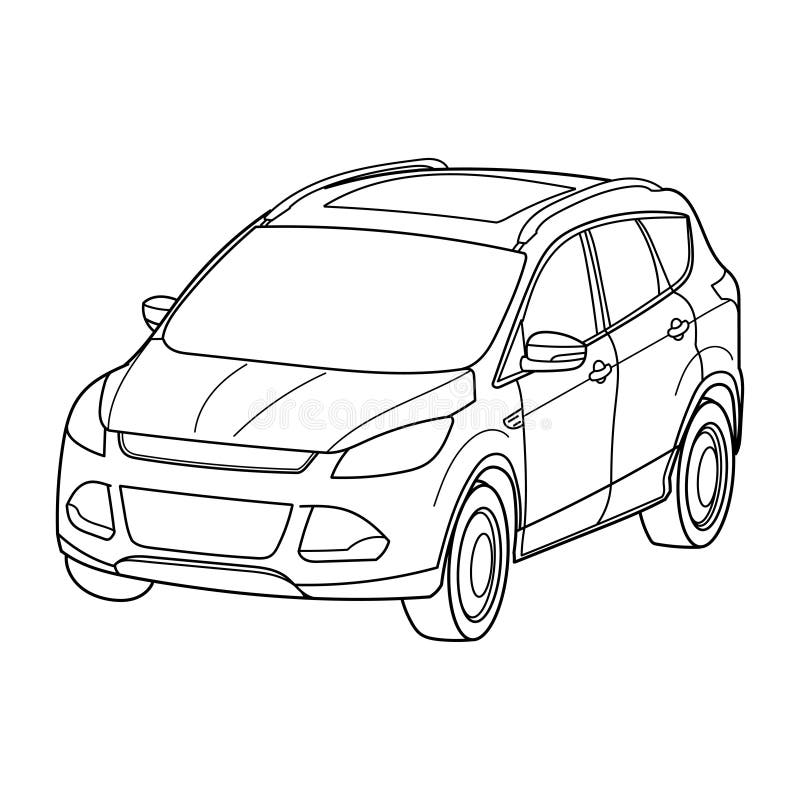 Suv contour outline stock illustrations â suv contour outline stock illustrations vectors clipart