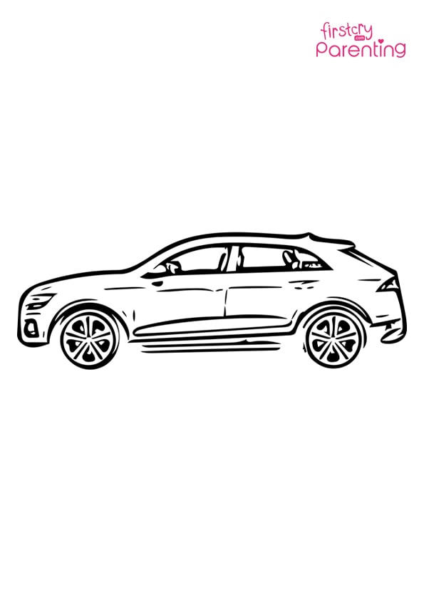 Jeep car suv coloring page for kids