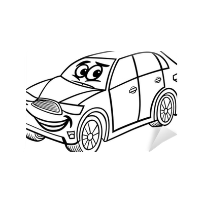 Wall mural suv car cartoon coloring page