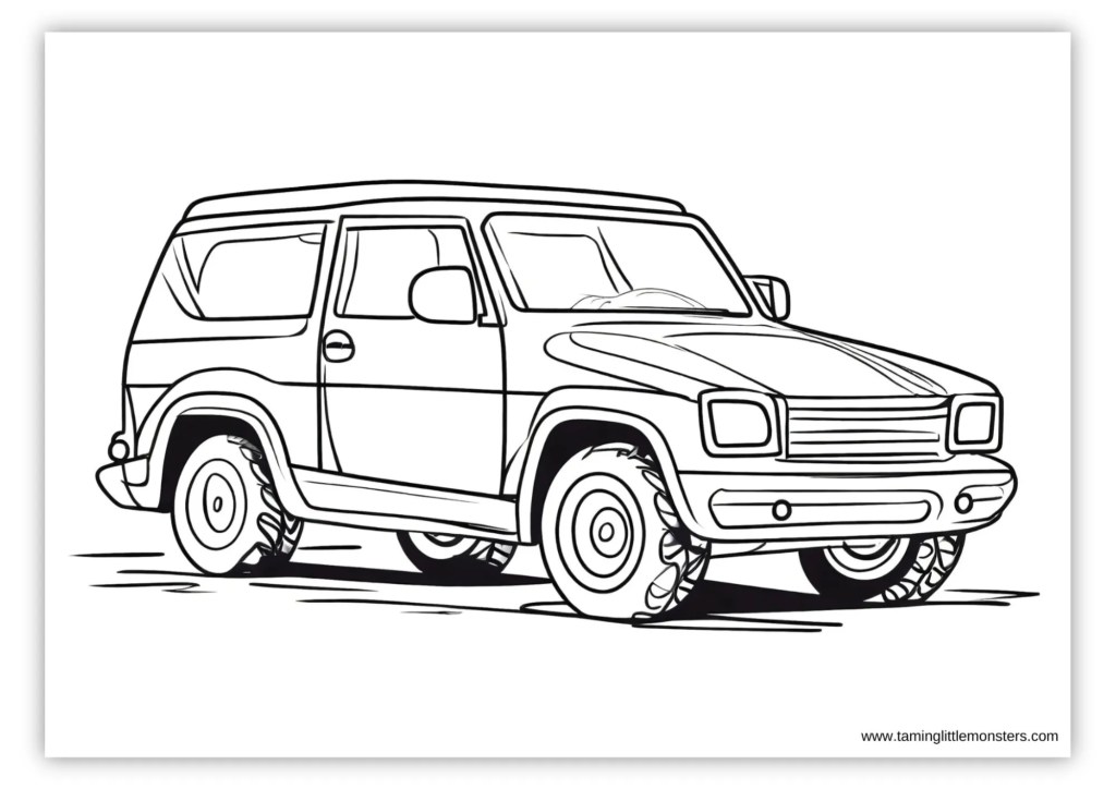 Car coloring pages for kids free printable