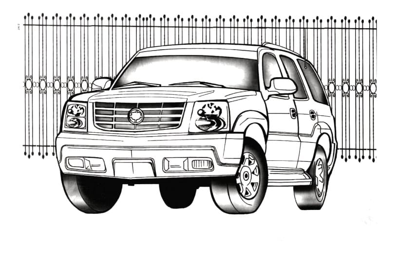 Printable cadillac car coloring page