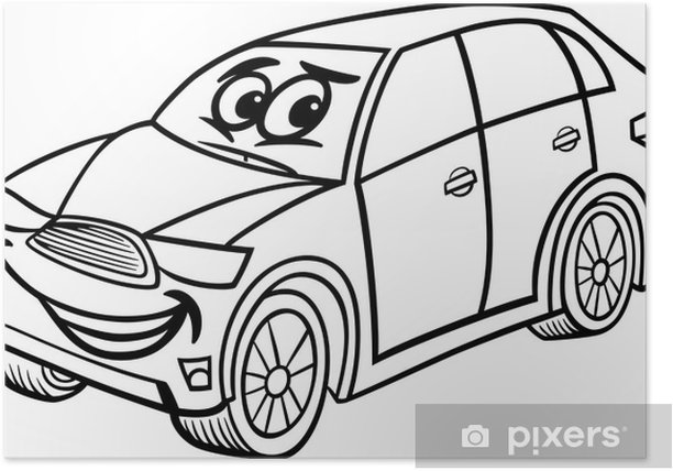 Poster suv car cartoon coloring page