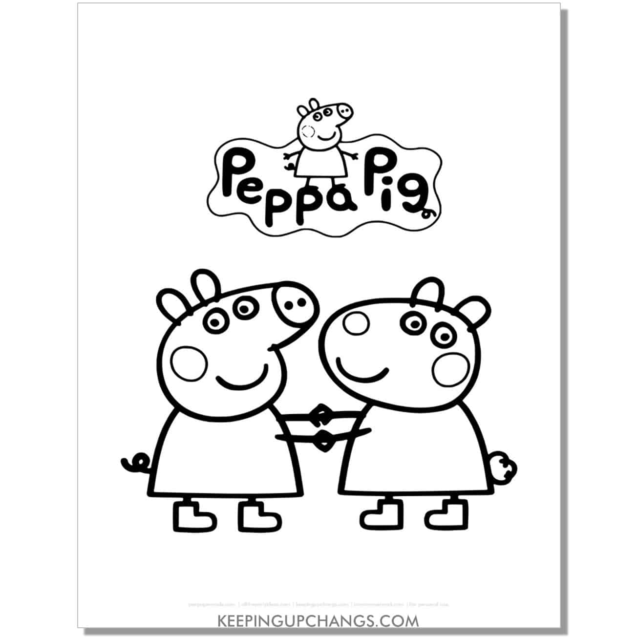 Free peppa the pig coloring pages sheets popular printables