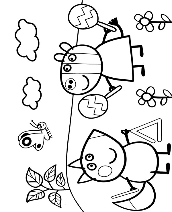 Suzy sheep freddy fox printable coloring page