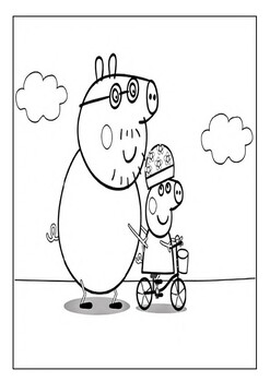 Explore the adventures of peppa pig with our printable coloring book pages