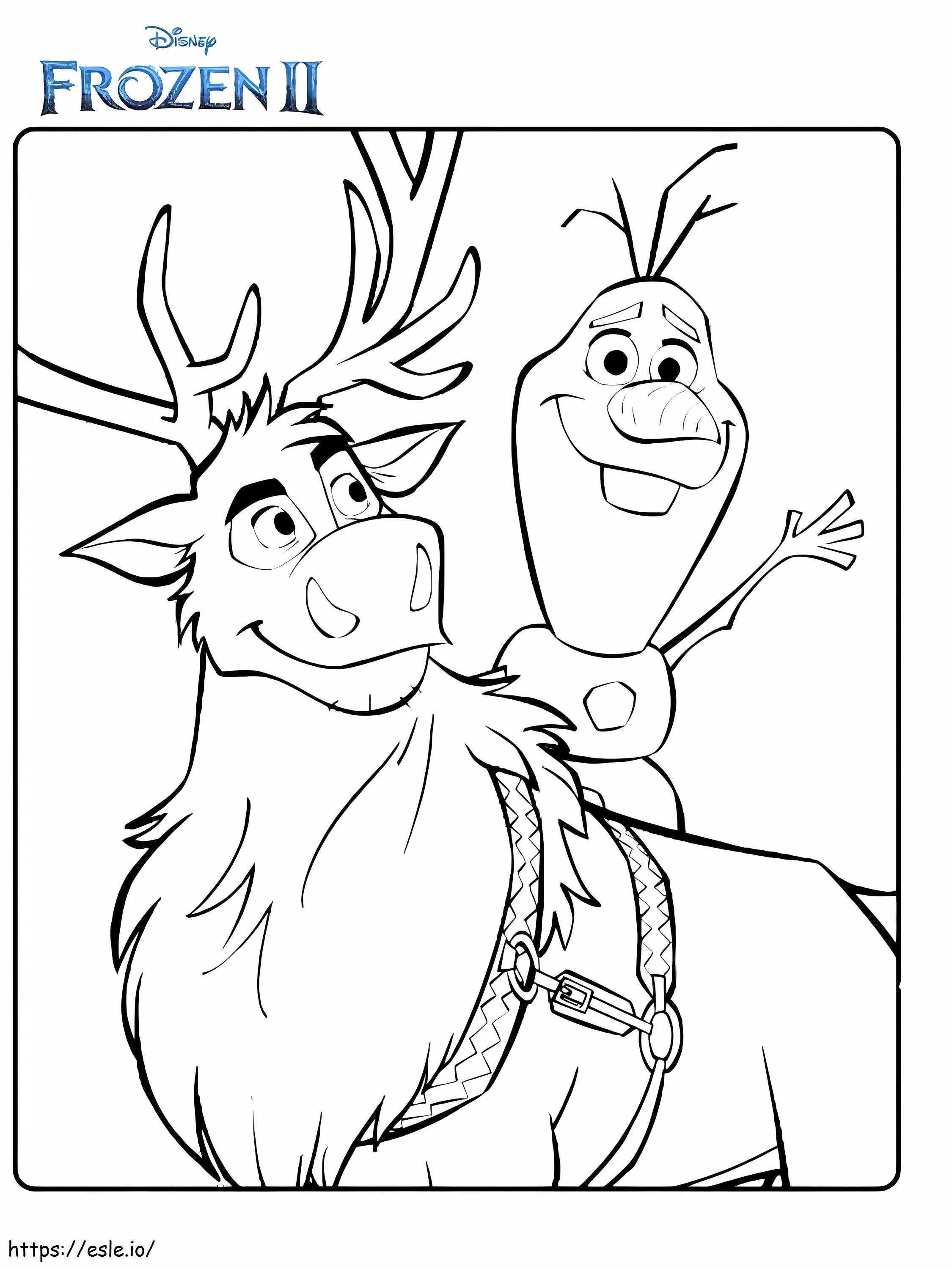 Olaf and sven frozen coloring page coloring page