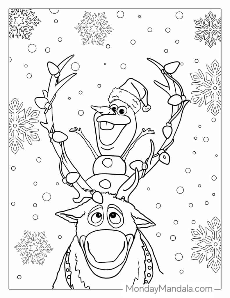 Olaf coloring pages free pdf printables