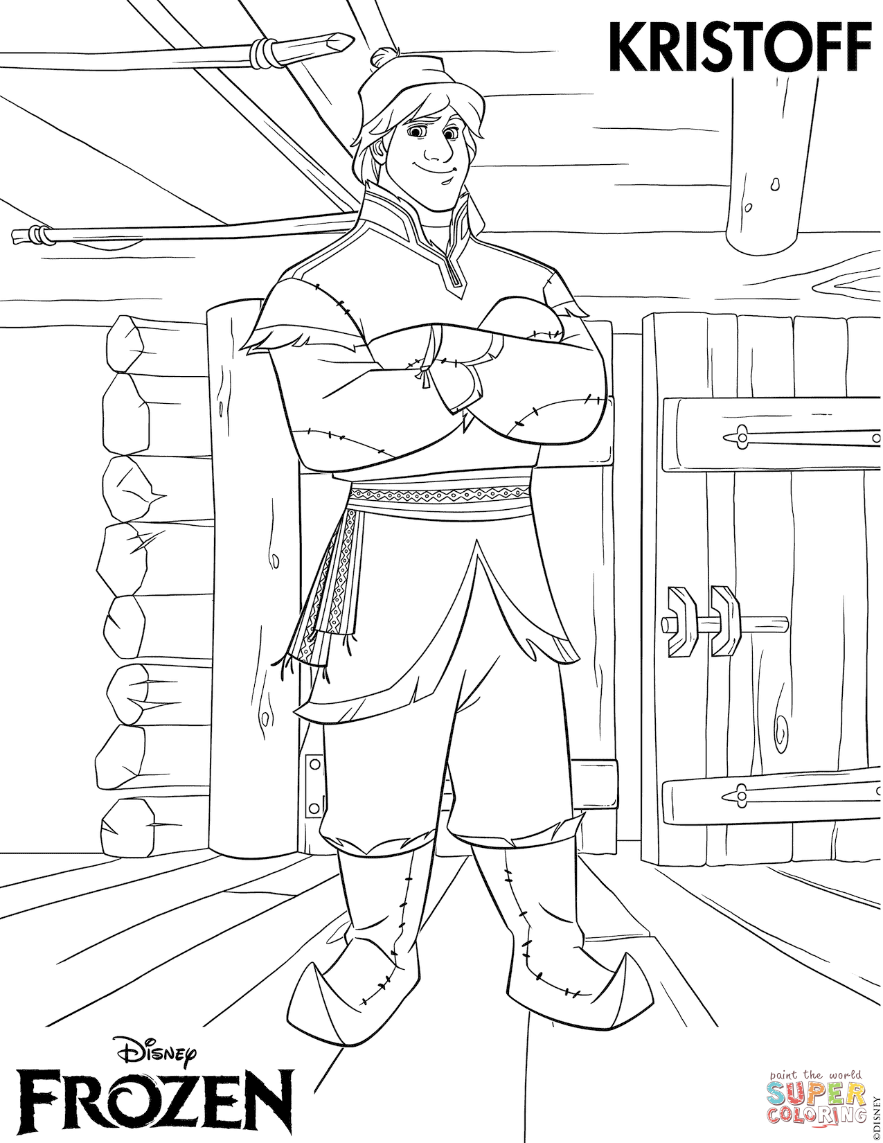 Kristoff from frozen coloring page free printable coloring pages