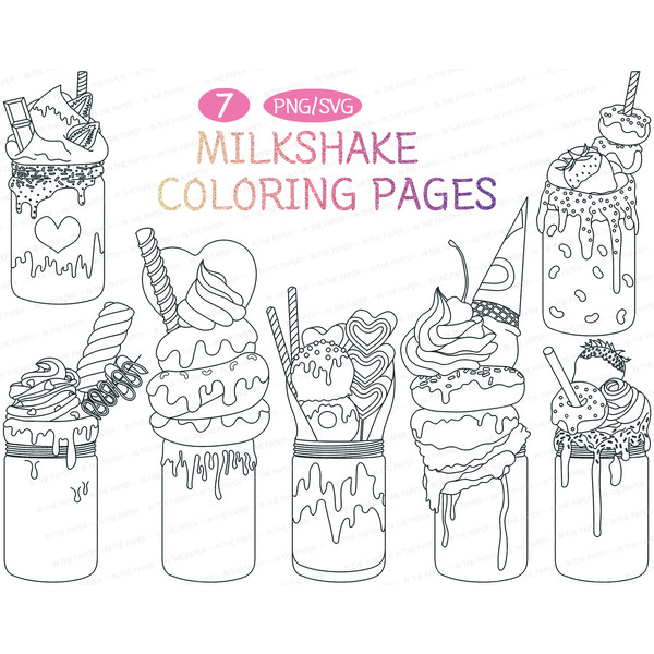 Monster milkshake coloring pages ice cream svg png