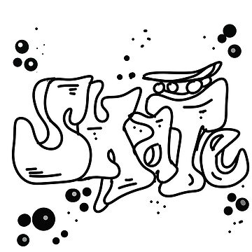 Skate graffiti black and white sticker for sale by chanelw