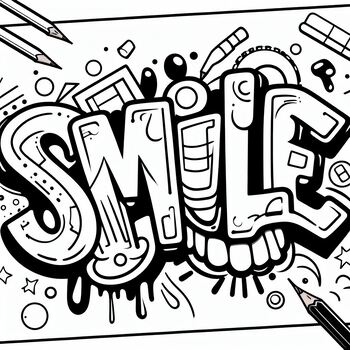 Graffiti coloring pages tpt