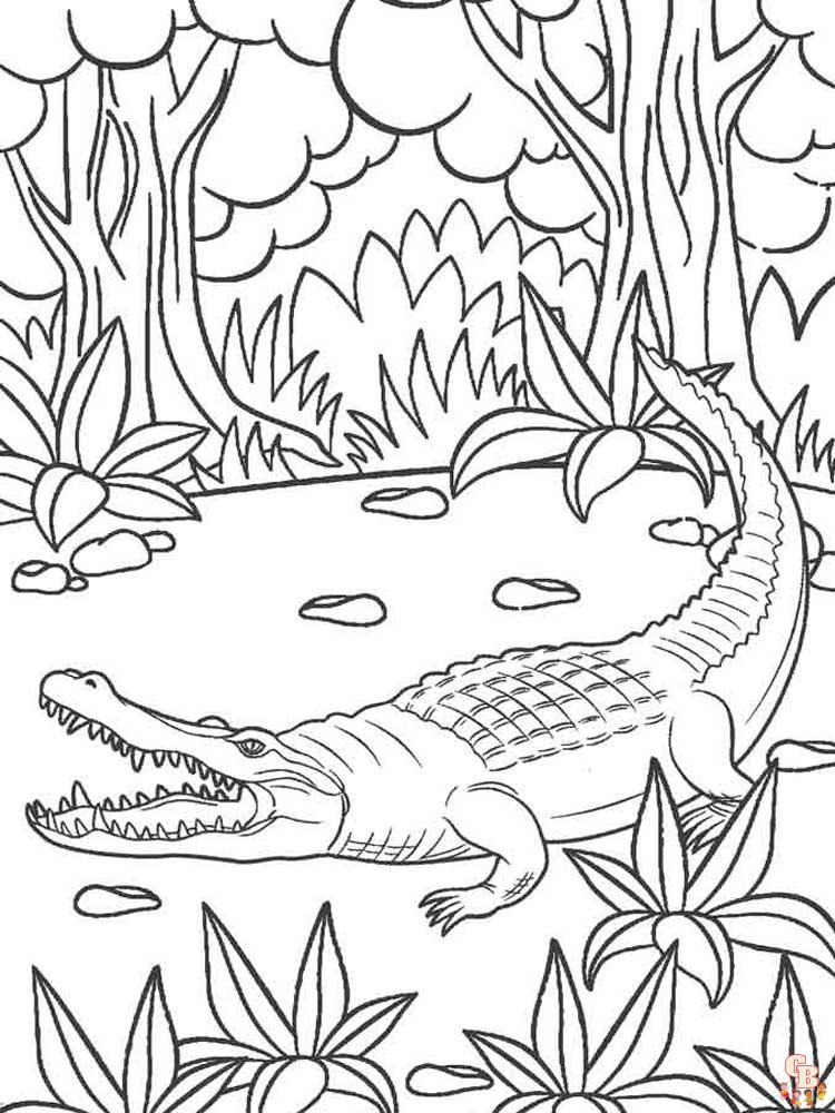 Free printable alligator coloring pages for kids