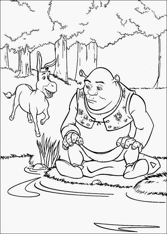 Coloring pages free populor cartoon charactors sherk coloring pages