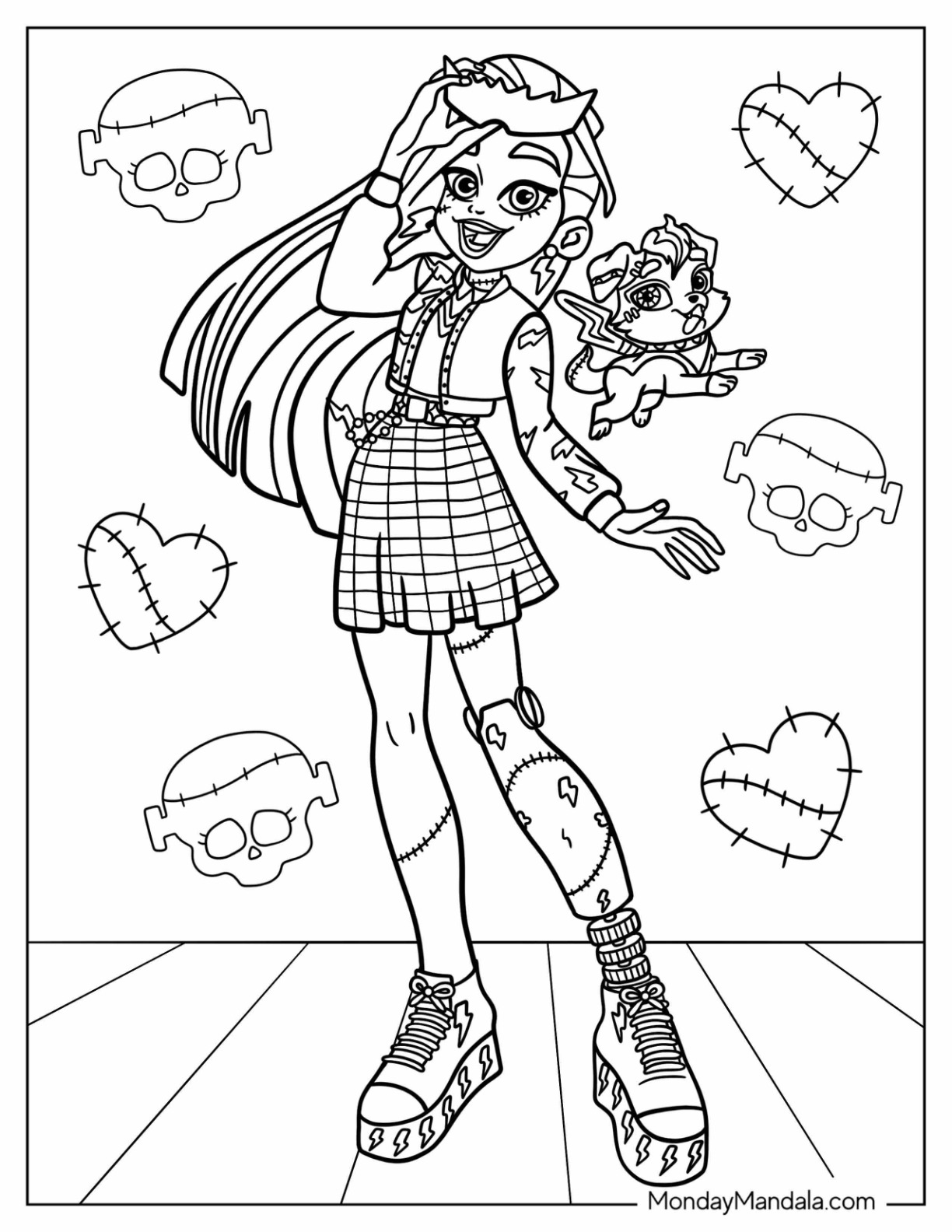 Monster high coloring pages free pdf printables