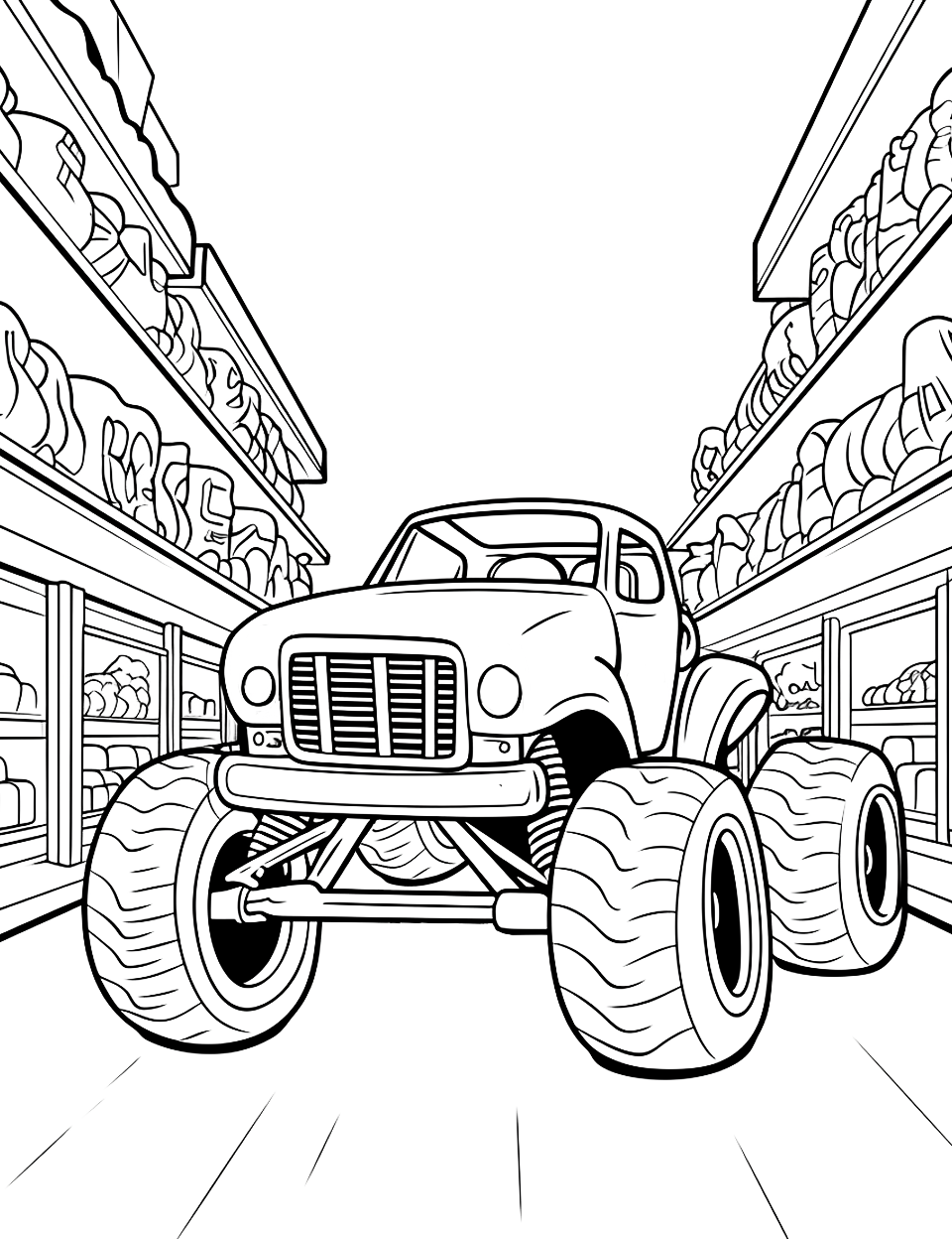 Monster truck coloring pages free printable sheets