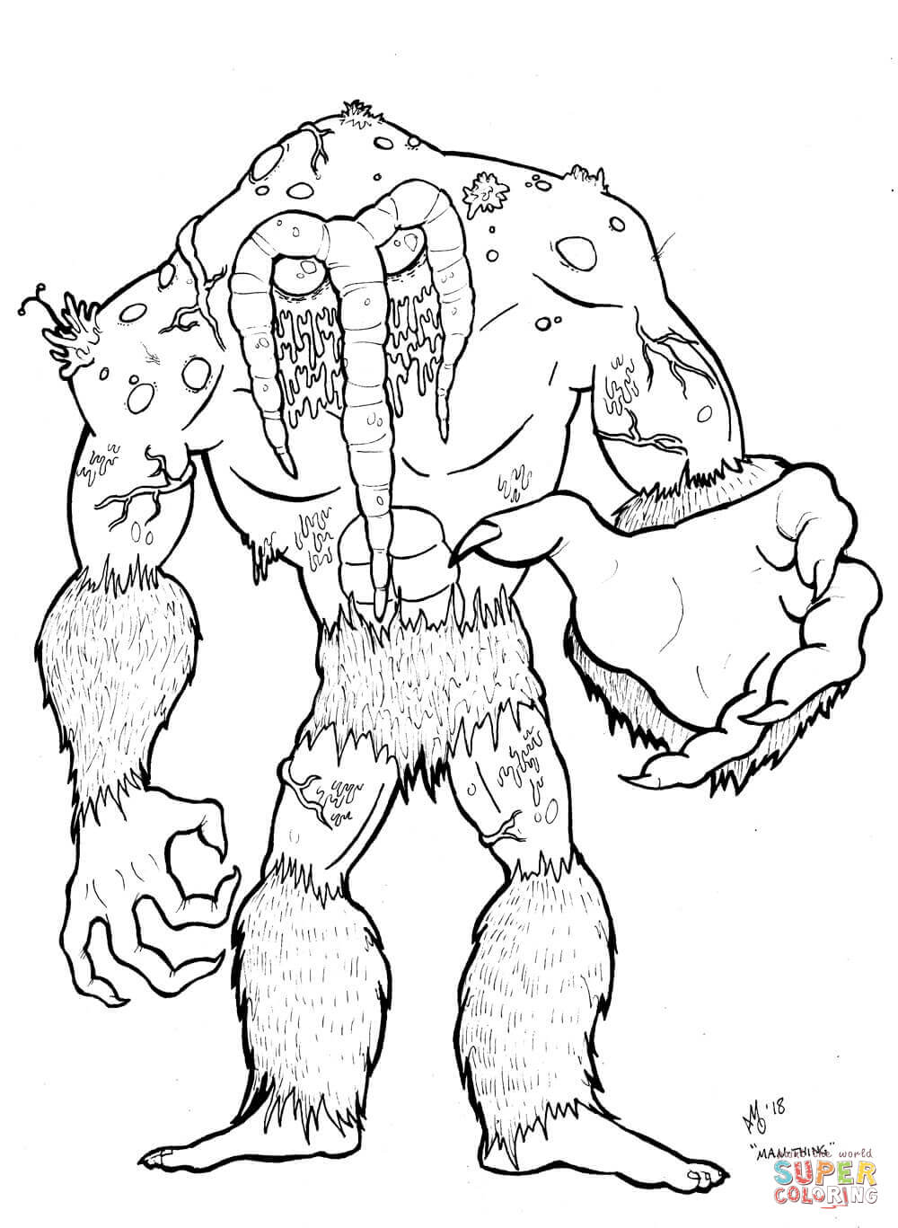 Man thing coloring page free printable coloring pages