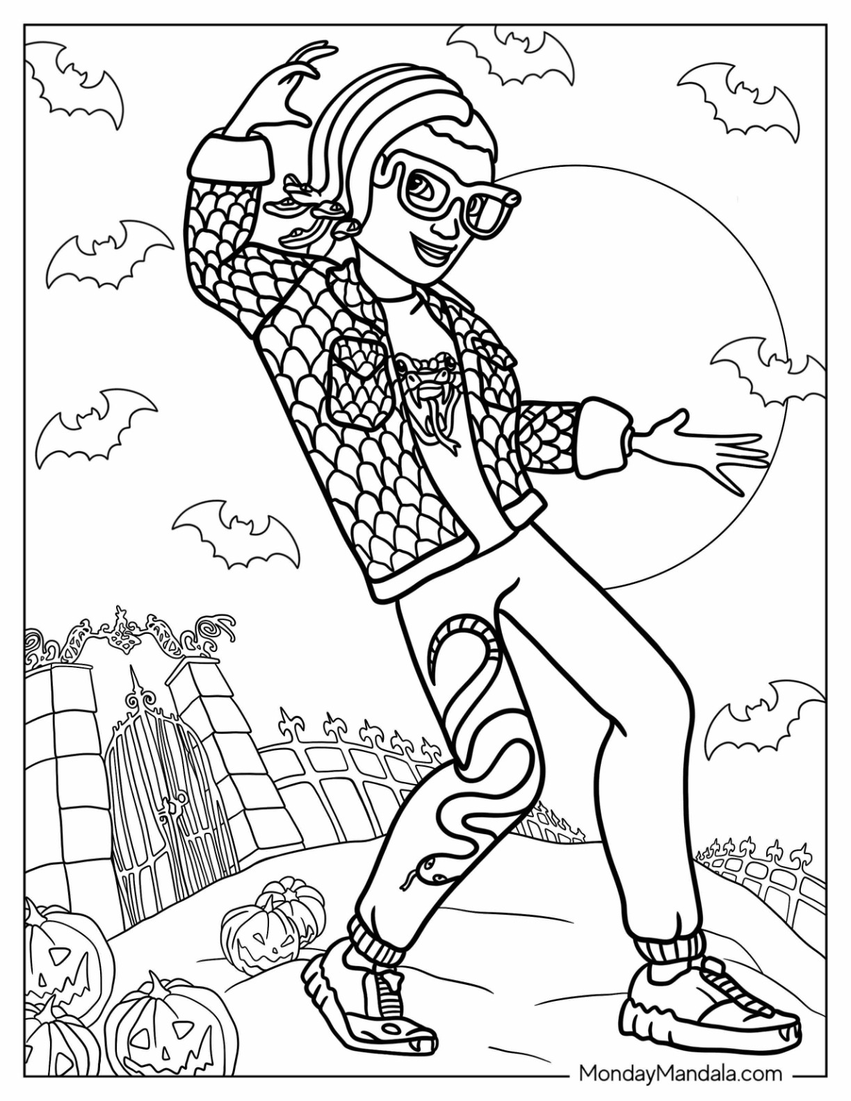 Monster high coloring pages free pdf printables