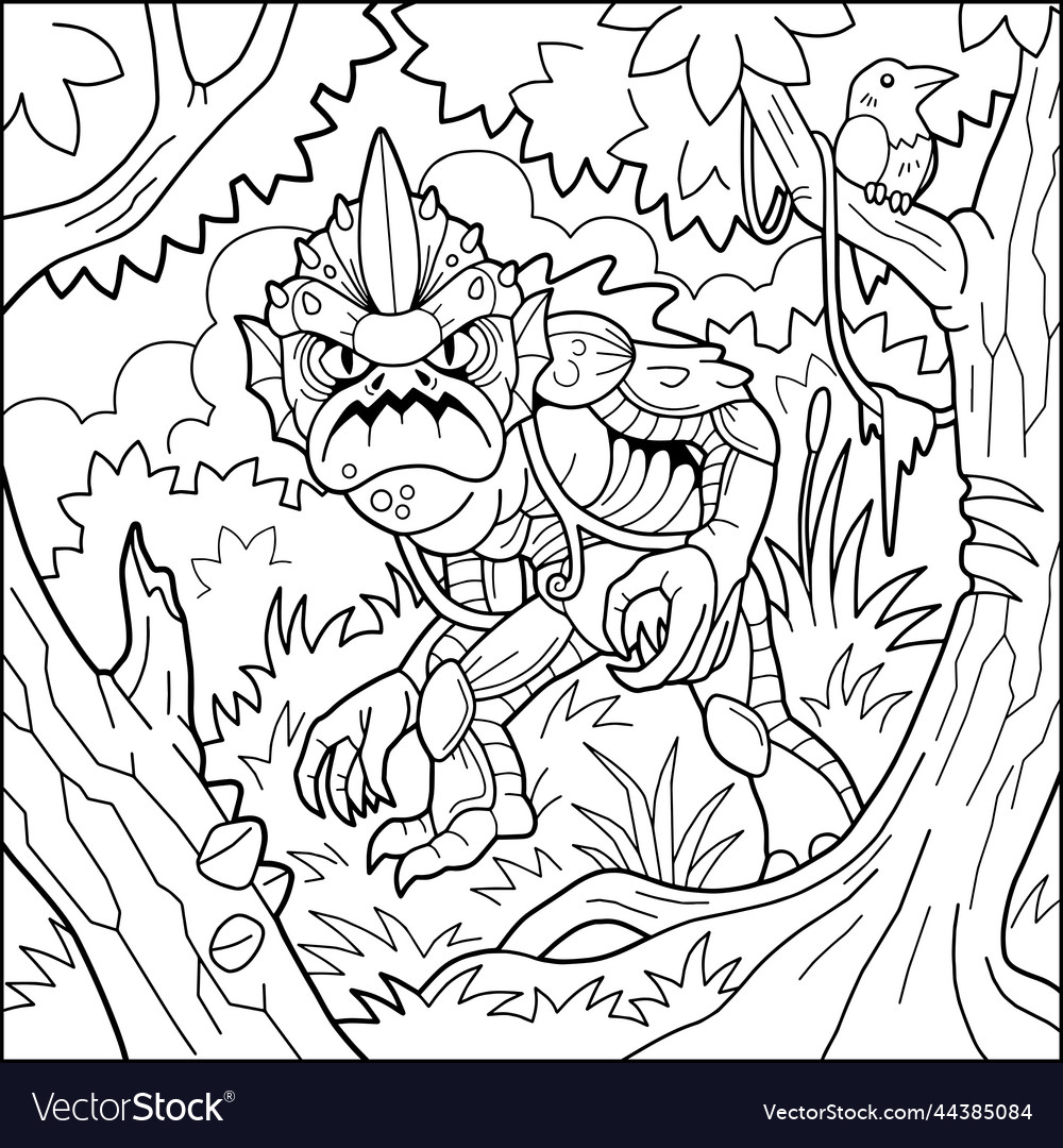 Scary swamp monster coloring book royalty free vector image