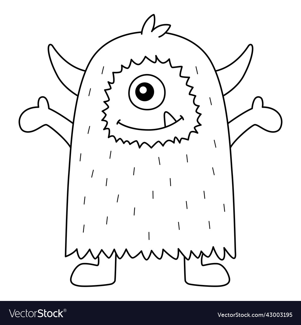 Cute monster coloring page for kids royalty free vector