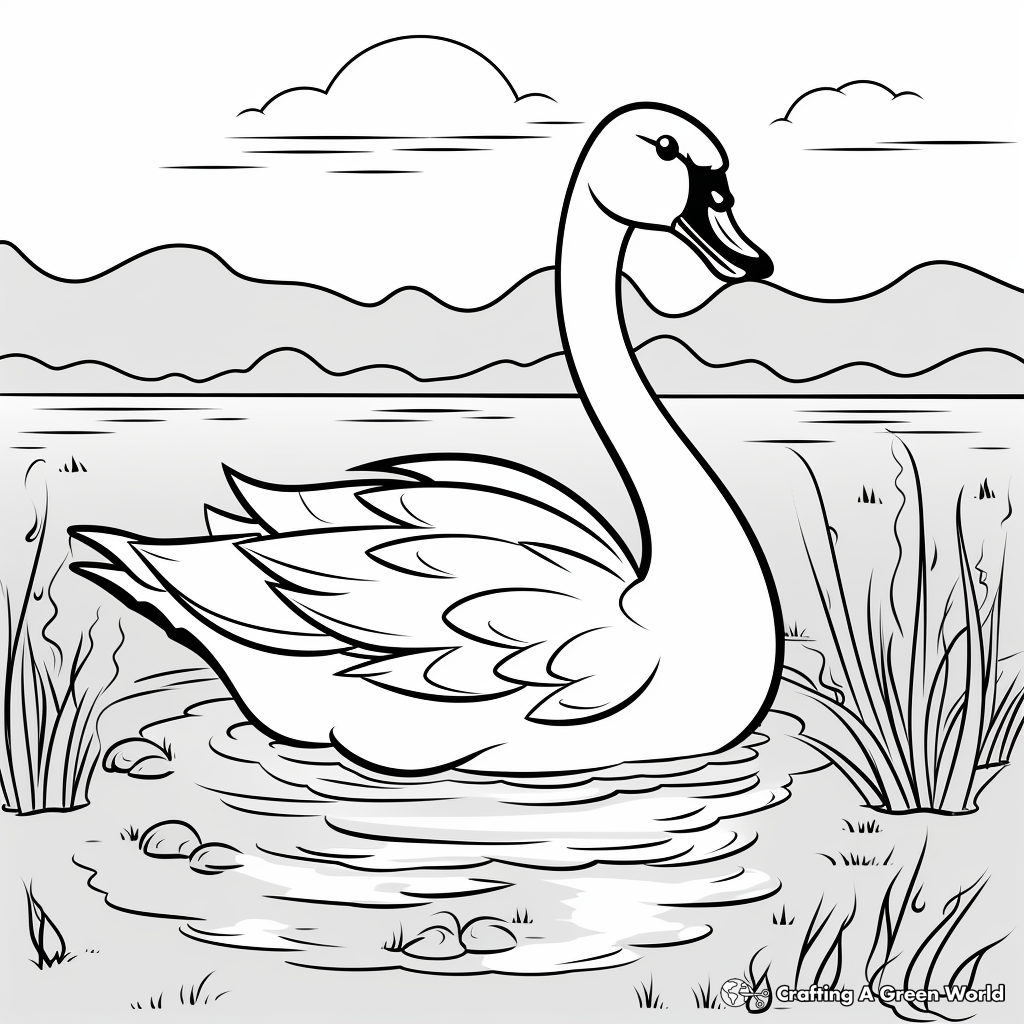 Swan coloring pages