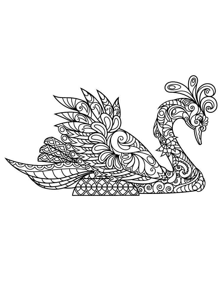 Swan coloring pages for adults