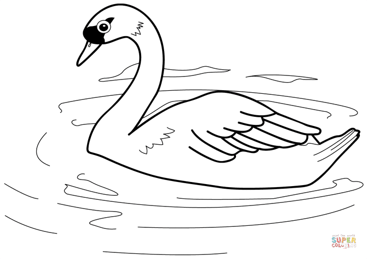 Swan coloring page free printable coloring pages