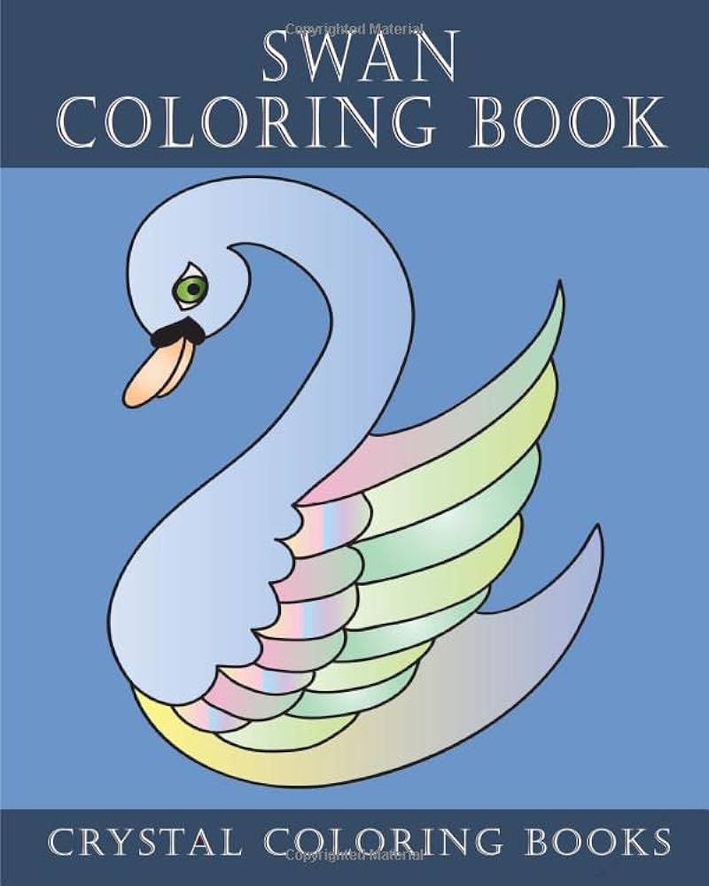 Swan coloring book easy line by crystal coloring books